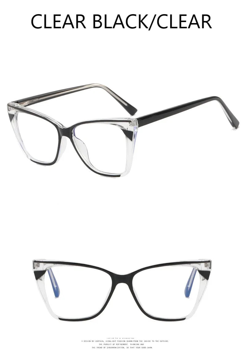 Fashion TR90 Retro Cat Eye Anti-blue Light Glasses Frame Women New Ultra-light Frame Glasses