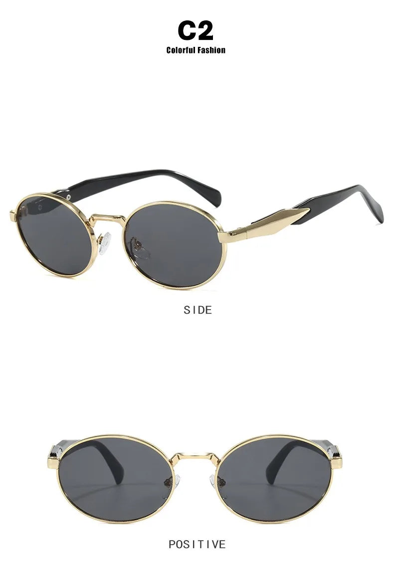 Retro Round Metal Sunglasses Women Glasses New Fashion Leopard Sun Glasses Trendy Brand Designer Eyewear Female Male UV400