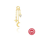 AIDE Star Moon Chain Tassel  925 Sterling Silver Shiny For Woman Piercing Earring Fashion Dainty Luxury Style fine jewelry