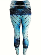 Plus Size 1XL-5XL Women's Fashion Yoga Print Leggings Pants Women All Season Casual High Waist Pants