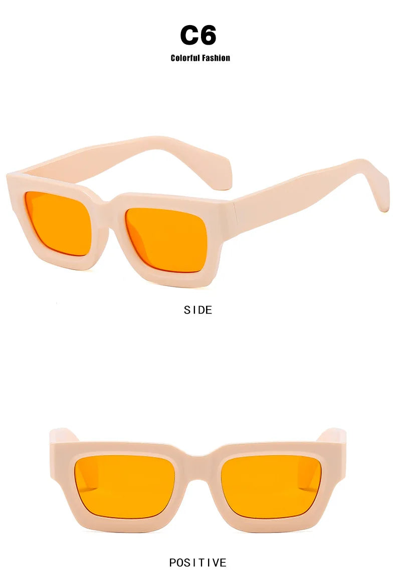 Fashions Retro Square Sunglasses Men Cat Eye Sun Glasses Brand Rectangle Eyewear UV400 Summer Shades Vintage Punk Eyeglasses