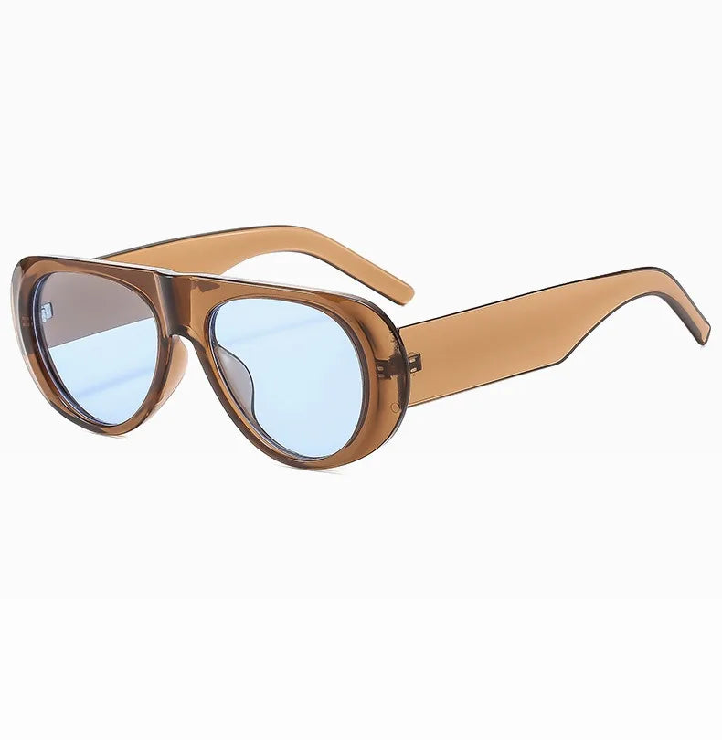 Retro Large Sunglasses for Women Fashionable Wide Legs New Large Frame Sunglasses Gradient Color Personalized Glasses Goggles