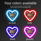Car solar triangle window peach heart love atmosphere light car modification neon light USB heart light