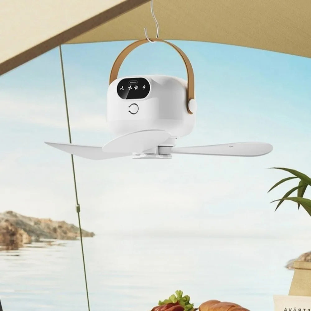 Rechargeable Ceiling Fan Light Energy Saving with Remote Control Hanging Fan Light 3 Gears Intelligent Electric Fan Night Lamp