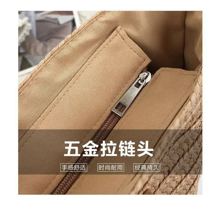 Luxury Designer Summer Beach Party Purses Shopper Tote Bag Women's Large Capacity Shoulder Bag Summer Straw Woven Basket Handbag