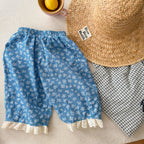 2026 Summer New Girls Lace Wide Leg Pants Toddler Thin Casual Pants Baby Girl Floral Mosquito Proof Pants Cotton Kids Clothes