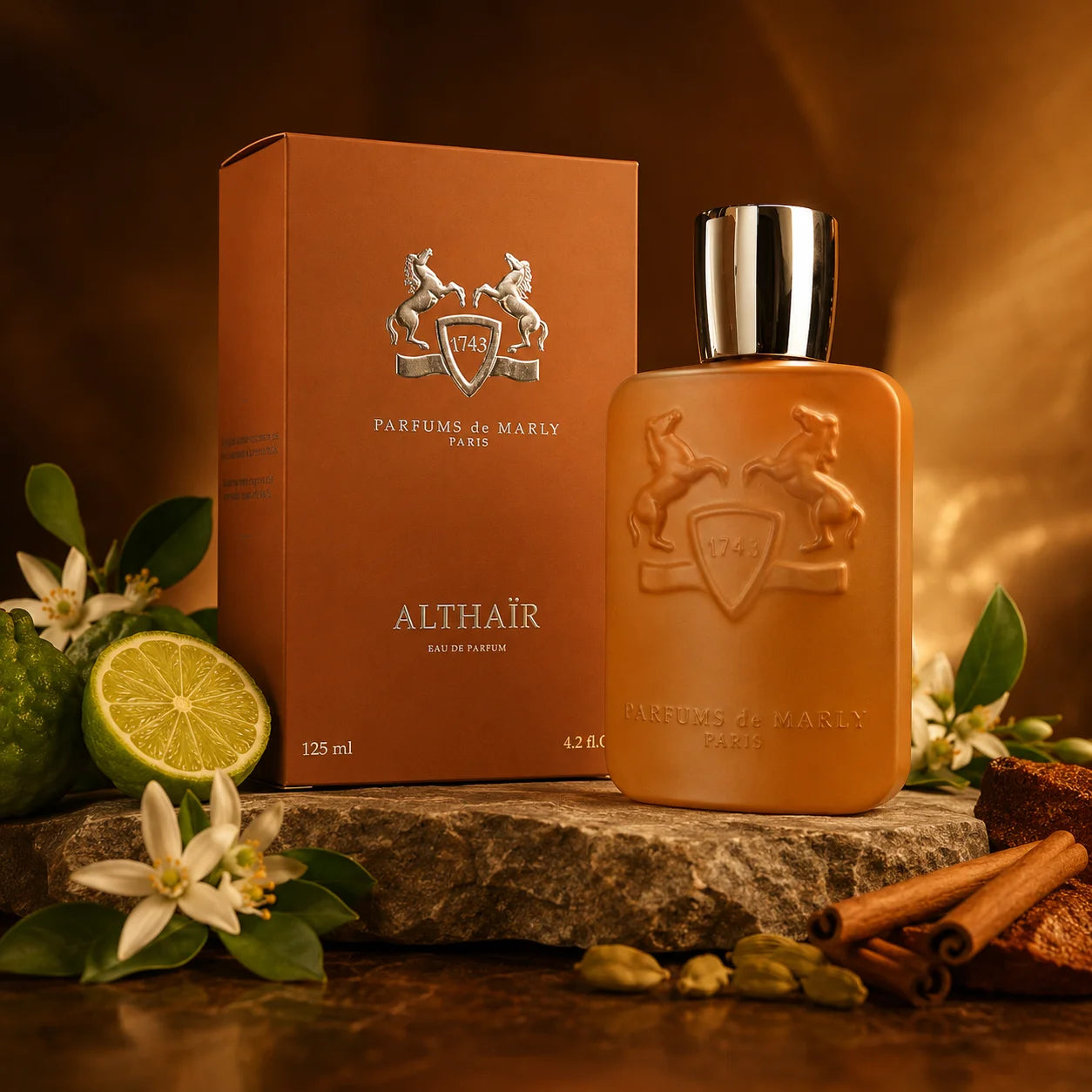 Parfums de Marly Althaïr Eau de Parfum 125ml 4.2 Fl Oz Orange Flower Cinnamon Elemi Guaiac Wood Praline Musk Unisex Fragrance