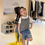 2026 Summer New Children Sleeveless T Shirts Cute Girls Bottoming Shirts Cotton Baby Girl Striped Sling Vest Kids Clothes