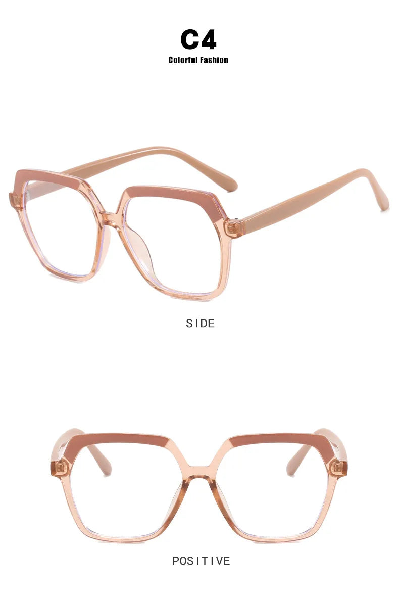Eye Glasses Frame Fashion Casual Plain Glasses Anti Blue Light Retro Square Eyeglasses without Degrees Colorful Frame Eyewear