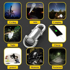 Mini Keychain Flashlight Rechargeable Pocket COB Working Light Outdoor Hook Emergency Warning Light for Camping Walking Hiking