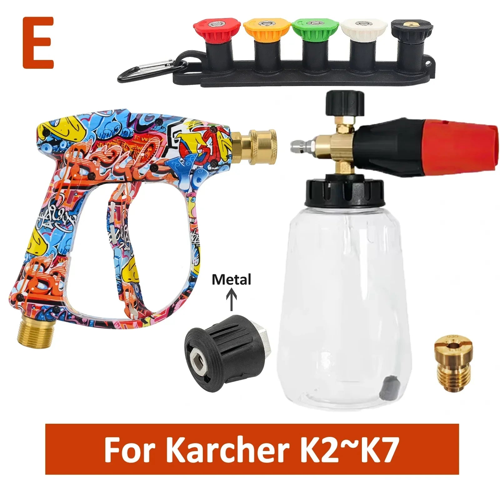Graffiti Design High-Pressure Foam Gun Set - Multi-Brand Fit