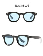 Vintage Punk Square Sunglasses Women Brand Fashion Concave Sun Glasses Men Shades UV400 Olive Green Leopard Rivets Eyewear