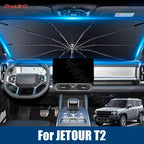 For JETOUR T2 Shanhai T2 Traveller 2024 2025 2026 Car Windshield Sunshade Retractable Umbrella Front Heat Insulation Accessories
