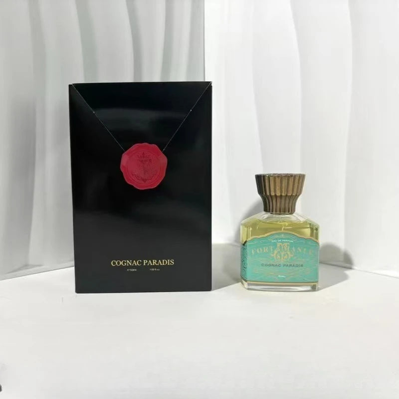 50ML Long Lasting Perfume for Women Men Cognac Peach Rum Amber Oriental Woody Parfum Body Spray Elegant Smooth Fragrance