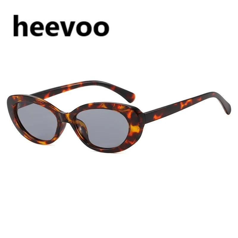 New Retro Oval Cat Eye Sunglasses for Women Men Y2k Trendy Narrow Small Sunnies 90s Brand Designer Sun Glasses UV400