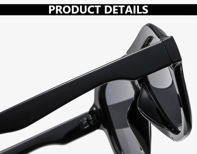 Retro Double Beam Large Frame Sunglasses for Women New Retro Fashion Brand Square Sun Glasses Eyeglasses Men Lentes De Sol Mujer