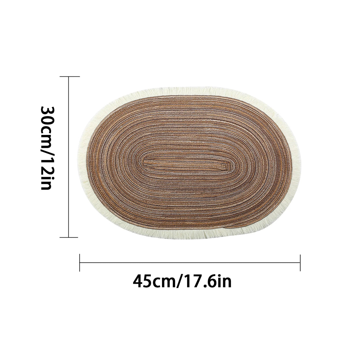 Set of 4 Oval Placemats Heat-resistant Table Mats Washable Non-slip Dining Table Mats