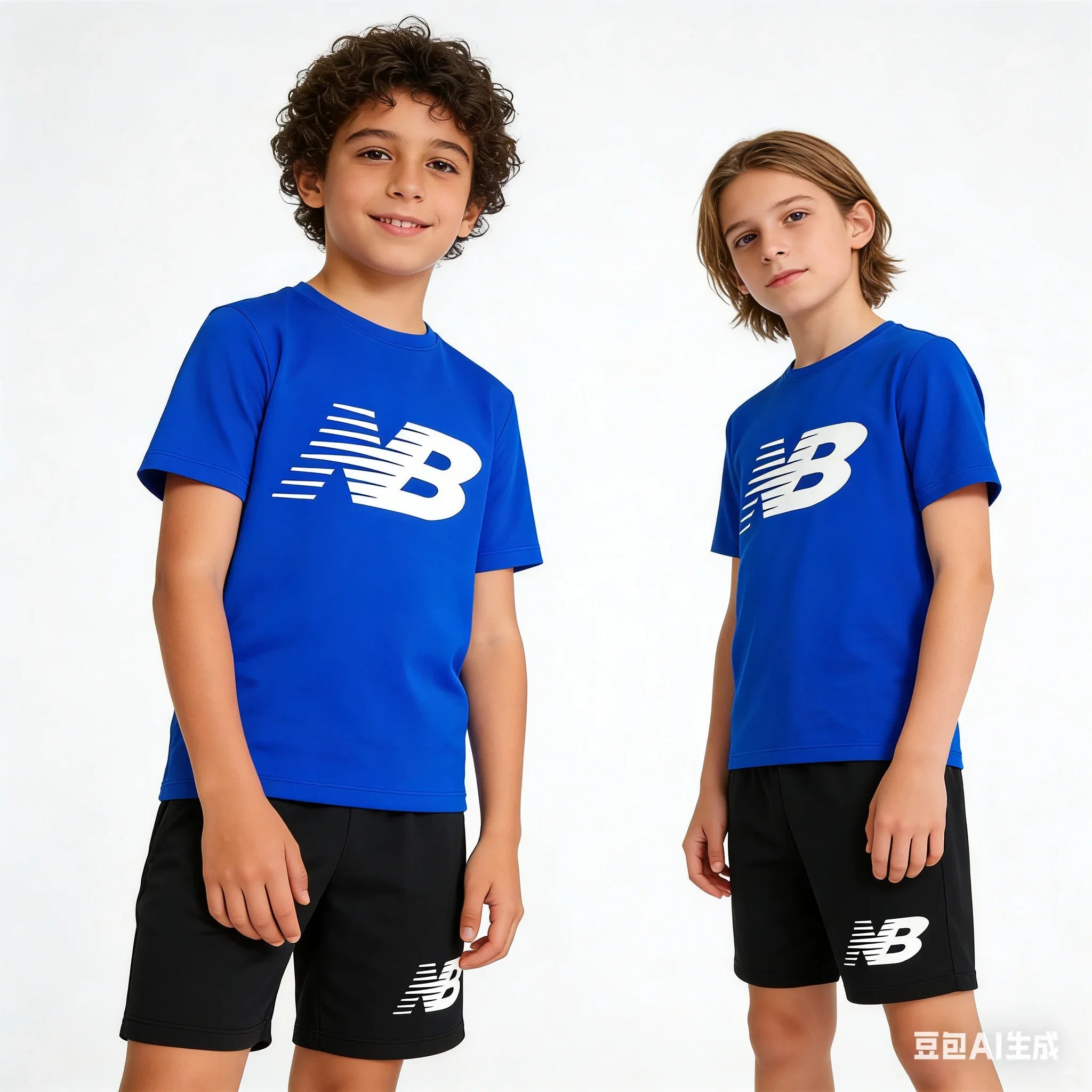 Two-piece kids' set: short-sleeve T-shirt and shorts with musical star print. Perfect for summer sports and trendy style, suitab