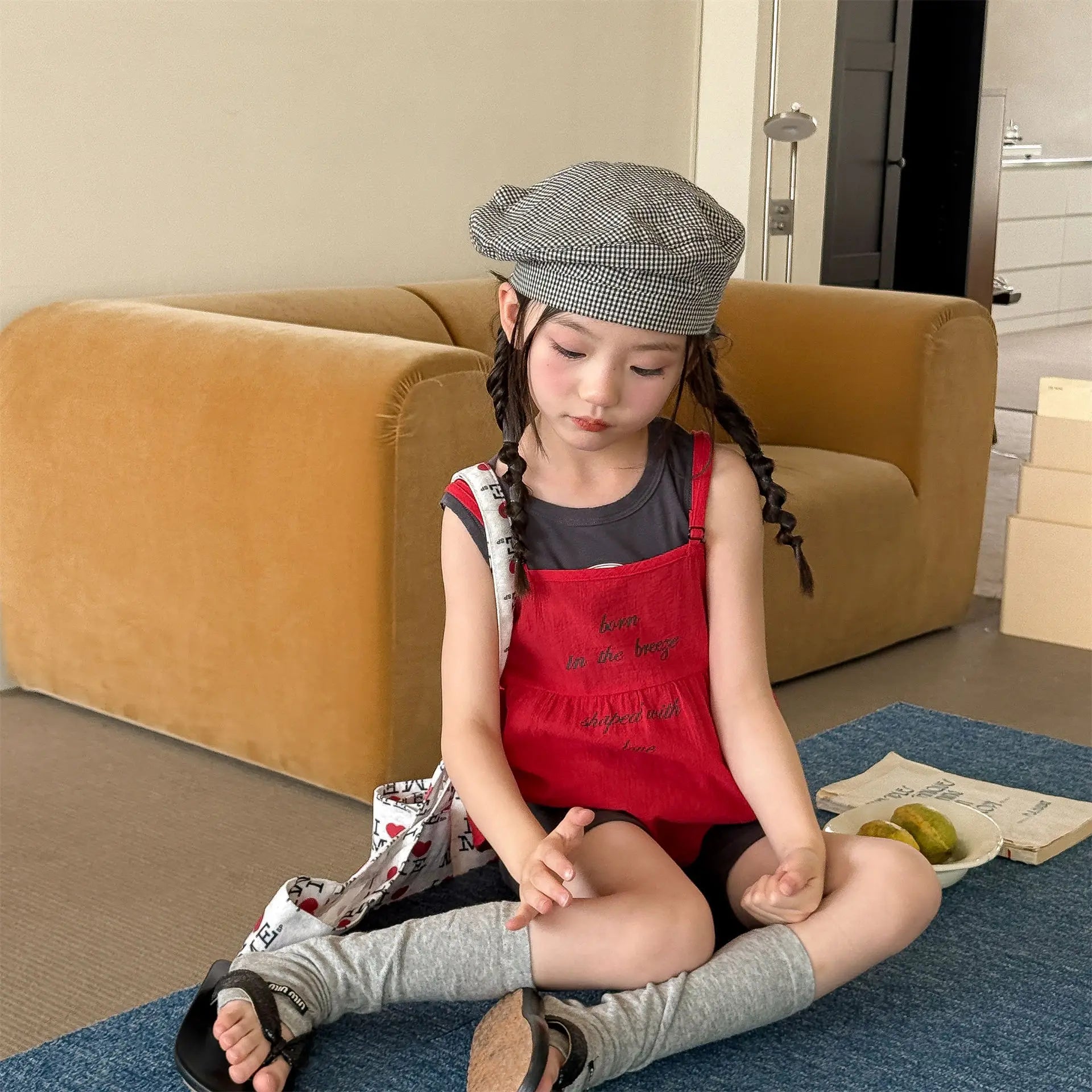 2026 Summer New Children Sleeveless Loose T Shirts Cotton Girls Versatile Sling Vest Toddler Thin Casual Tops Kids Clothes