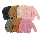 Autumn Newborn Baby Girl Boy Knitted Long Sleeve Warm Sweater Winter Candy Colors Loose Pullover Casual Tops Kids Clothes 3M-5Y