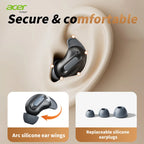 Acer Ohr562 Wireless Bluetooth Headphones, In-Ear Anc Active Noise Reduction, Stereo Sound for Calls, with Charging Case, Mini and Compact Sleep-Aid Headphones Suitable for Sleeping, Compatible with Mobile Phones and Tablets