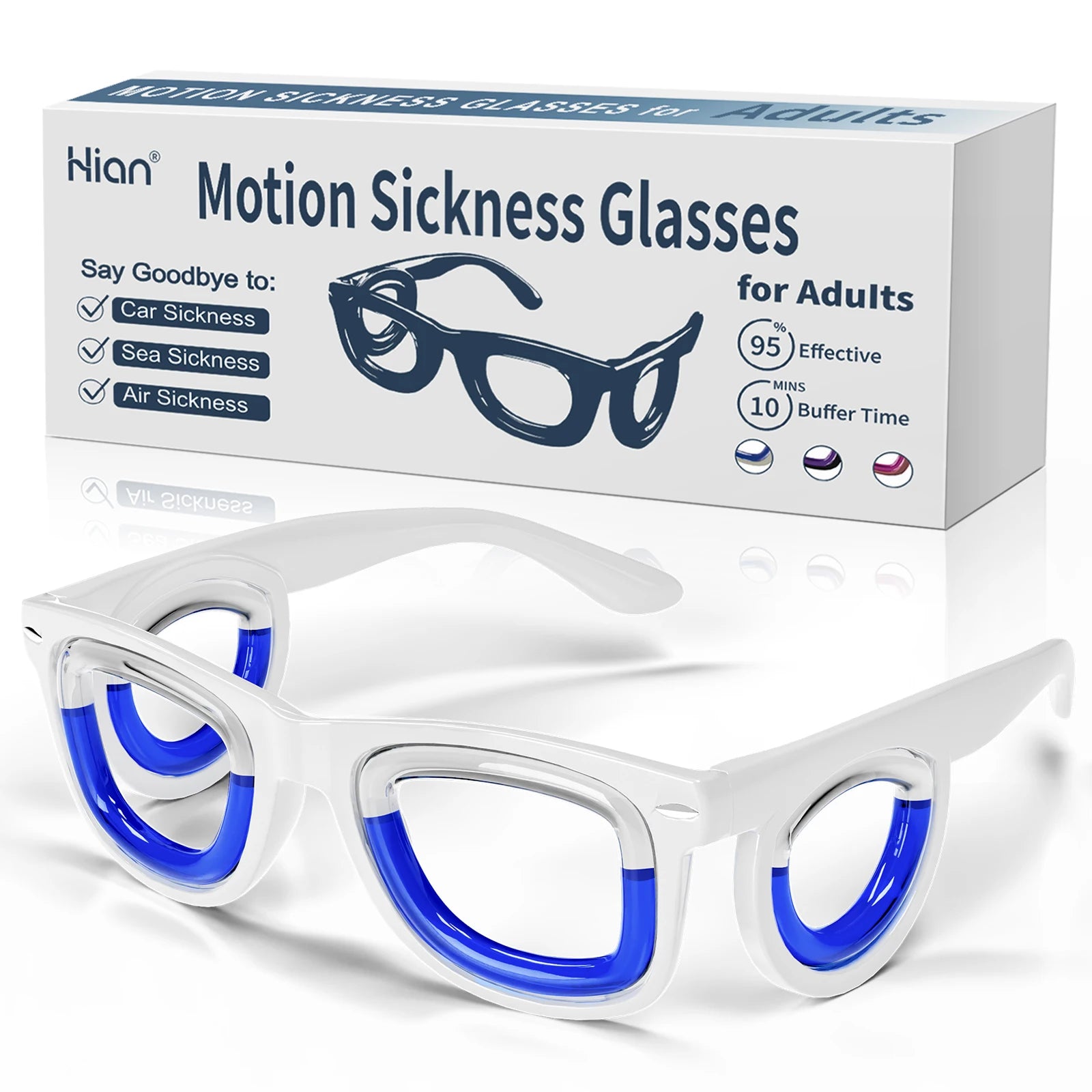 Anti-Motion Sickness Glasses | Ultra-Light Ergonomic Design for Cars/Travel/Cruises | Portable Nausea Relief