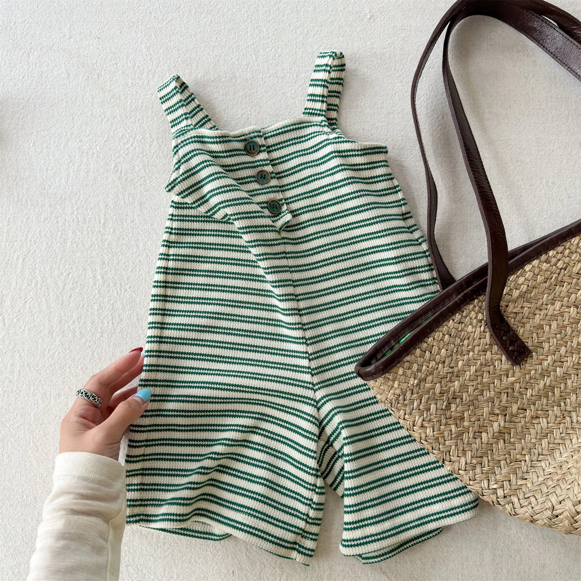 2026 Summer New Children Loose Casual Overalls Toddler Girls Sling Jumpsuit Cotton Boys Thin Striped Strap Shorts Kids Clothes