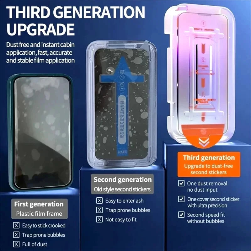 1-3PCS Oleophobic Coating Privacy Screen Protector for iPhone 17 Pro Max 15 14 13 12 11 16 XR X XS 7 8 Plus Anti-Spy Protector