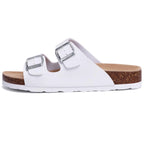 Asgard Summer New Leather Sandals Outdoor Fashion Double Buckle Beach Shoes Comfort Cork Footbed Clogs Slipper With Arch Support