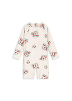 2026 KS Baby Girls Swimwear Football Printed Swimsuit Sets Summer Kids Holiday Striped Cute One-piece Swimming Suits Bikini Sets