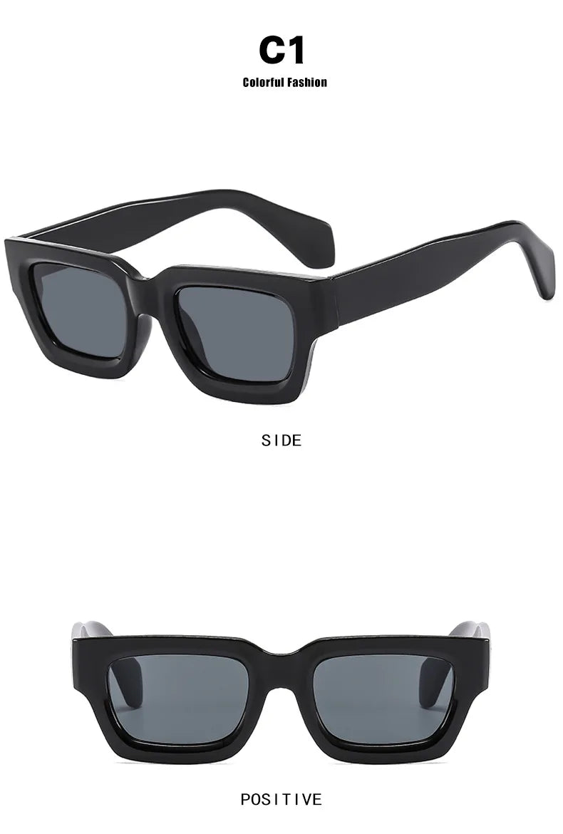 Fashions Retro Square Sunglasses Men Cat Eye Sun Glasses Brand Rectangle Eyewear UV400 Summer Shades Vintage Punk Eyeglasses