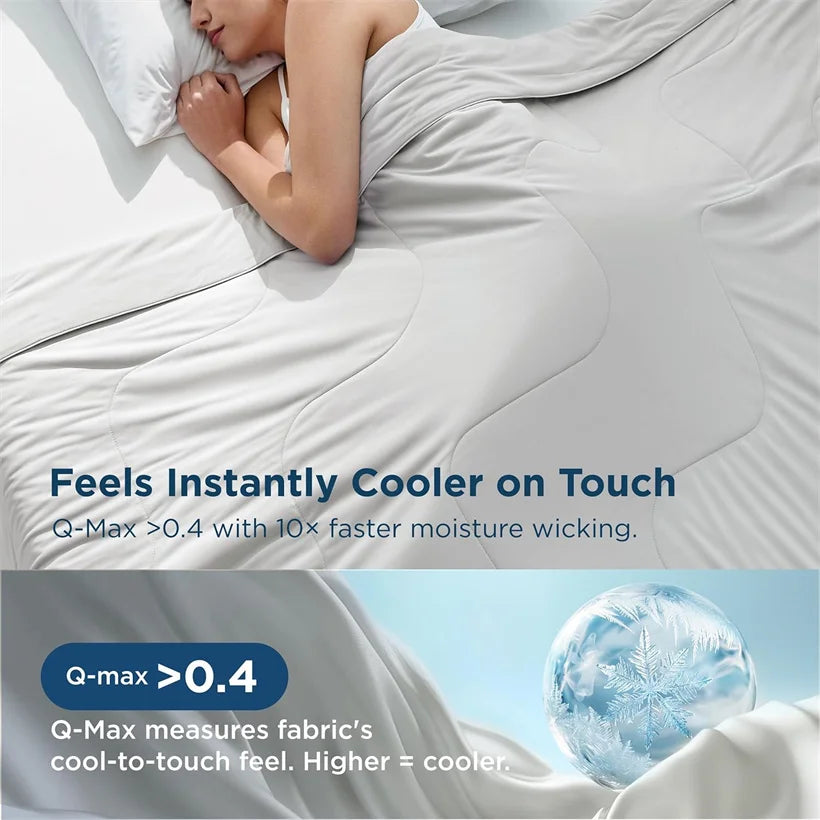 Super Soft Air Condition Comforter for Summer Solid Color Cooling Blanket for Hot Sleepers Lightweight and Smooth Cold Quilt