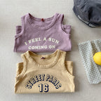 2026 Summer New Children Sleeveless T Shirts Cotton Boys Girls Letter Print Loose Vest Baby Thin Casual Tops Kids Clothes