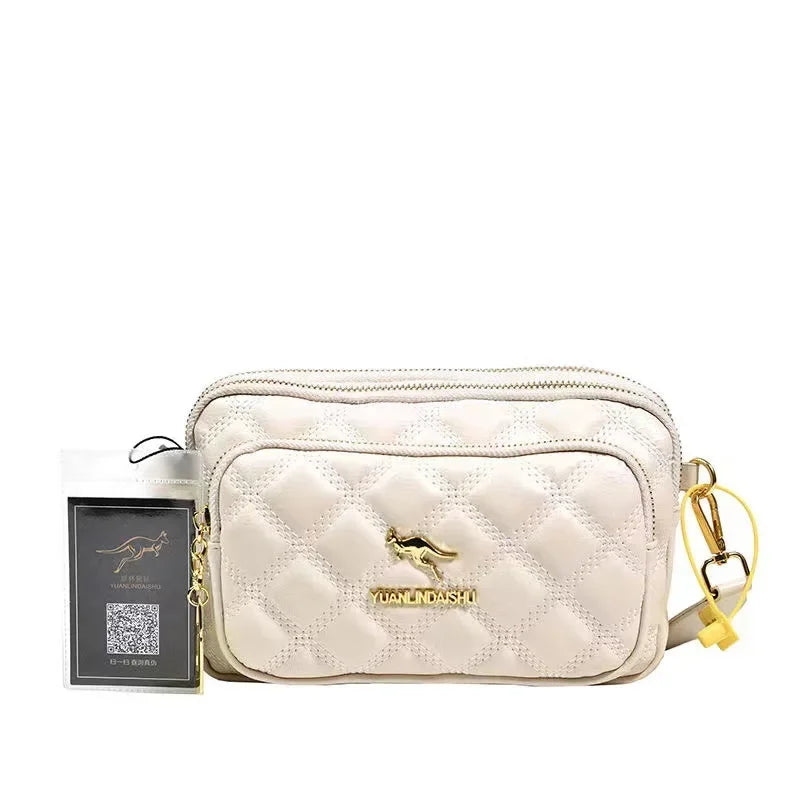 2024 Small Lingge Women's Bag New Trend Ins Small Fragrant Style Shoulder Bag Niche Handbag Three-layer Casual Crossbody Bag