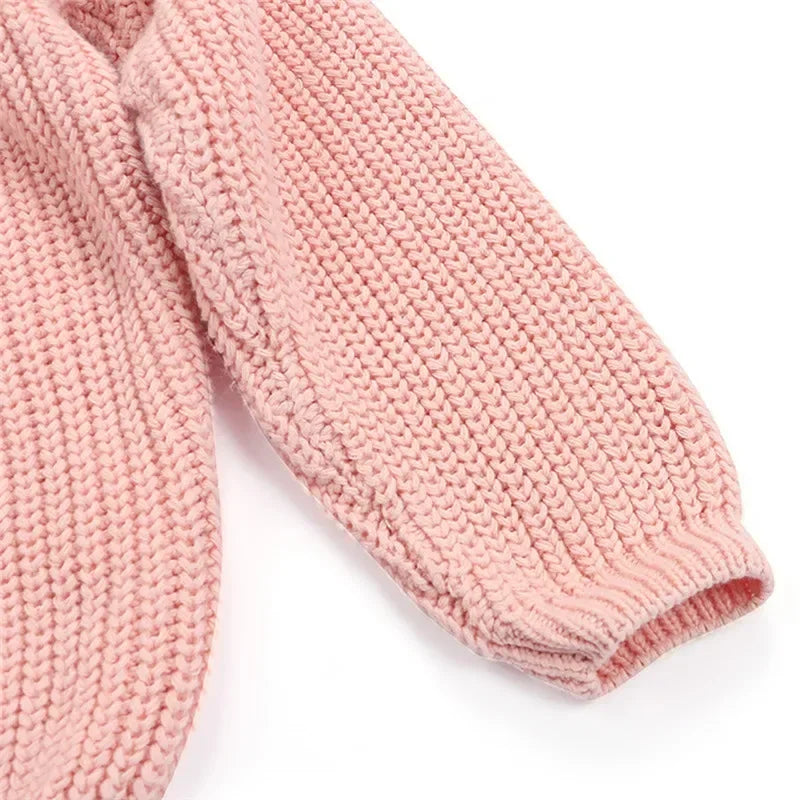 Autumn Newborn Baby Girl Boy Knitted Long Sleeve Warm Sweater Winter Candy Colors Loose Pullover Casual Tops Kids Clothes 3M-5Y