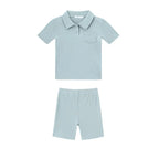 AS 2024 Girls Clothes Short Sleeve 3/4 Kids Boys Clothes For Summer Outfits Girls Clothing Children Ribbed Sets Dress