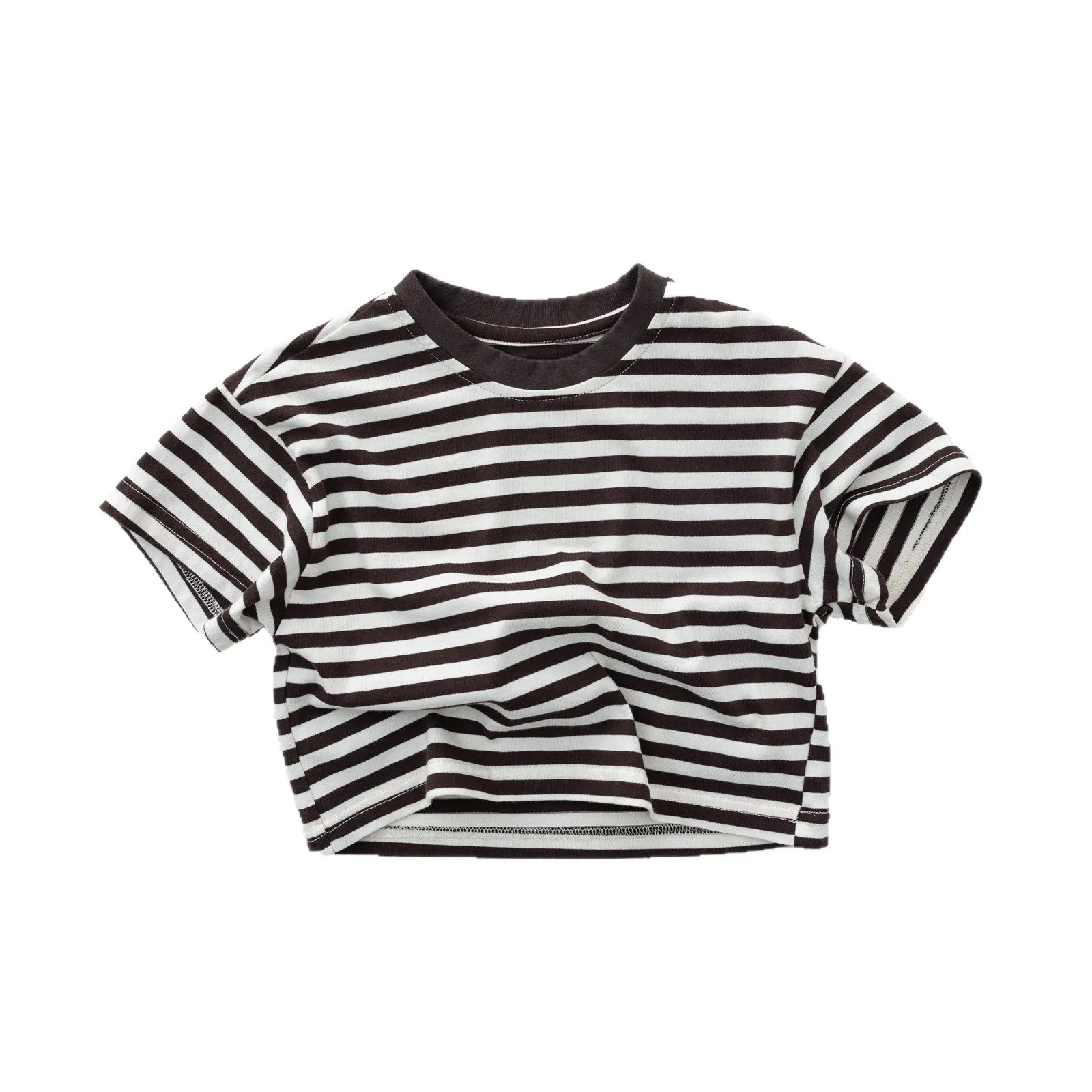 2026 Summer New Children Short Sleeve T Shirts Boys Casual Striped Tee Toddler Girls Cotton Loose Tops Kids Clothes