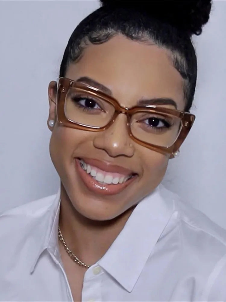 Fashion Square Eyeglasses Frames for Women Men Anti Blue Light Rectangle Glasses Frame Optical Computer Cat Eye Eyewear