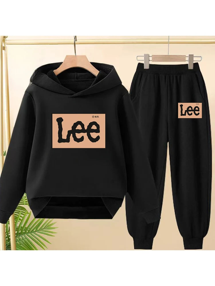 Children's Sportswear, Sports Uniform Set, 3-13 Years Old Hooded Sweatshirt + Long Pants Set, Sports Pants for Boys and Girls