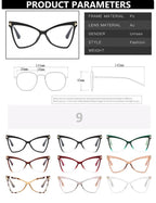 Cat Eye Oversized Glasses Frame TR90 Glasses Personality Fashion Butterfly Computer Glasses Triangle Eyewear 2024