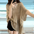 Women's Swimwear Crochet Lace Beach Cover Up Bikini Swimsuits Knitted Cover Up Dress Womens Swimsuit V Neck Side Split Beachwear