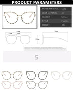 2023 Luxury Metal Women Cat Eye Optical Glasses Frame for Women Clear Fashion Transparent Fashion Computer Hollow Eyeglasses
