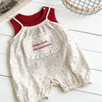 2026 Summer New Girls Sleeveless Clothes Set Baby Girl Sweet Floral Jumpsuit + Vest 2pcs Suit Infant Toddler Cotton Outfits