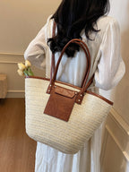 Handmade Beach Vacation Straw Woven Bag For Women Single-Shoulder Summer Straw Beach Bags Shopper Baskets Bohemian Large Tote Ba