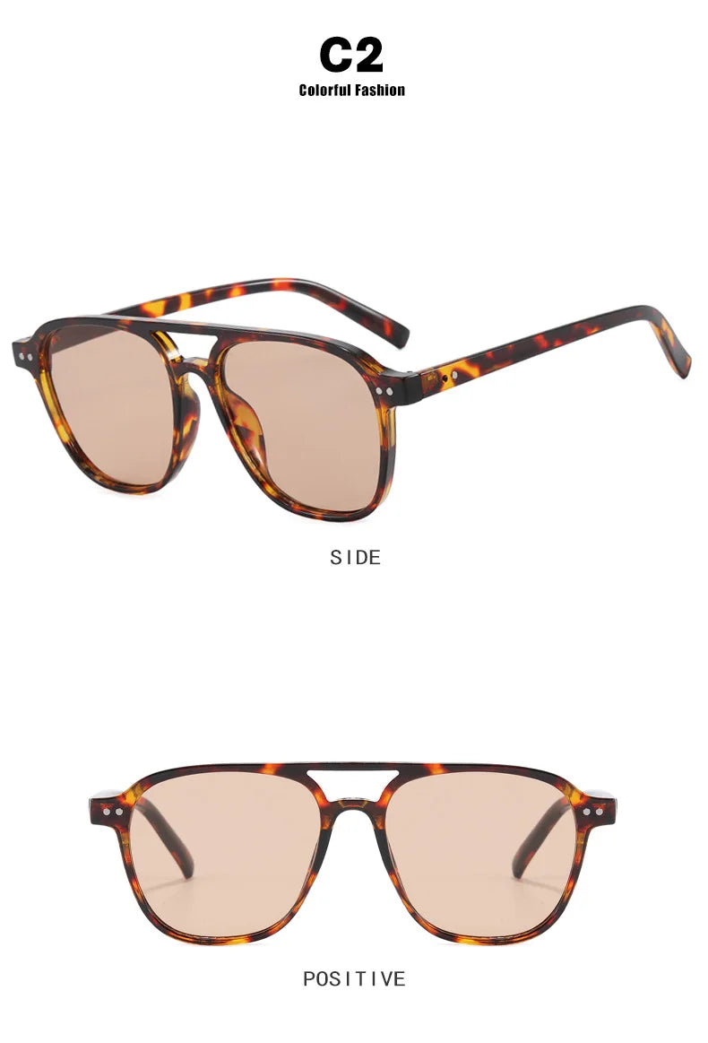 Vintage Big Square Sunglasses Women Men Brand Designer Unisex Sun Glasses Black Frame Shades Male Female Eyewear UV400