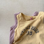 2026 Summer New Children Sleeveless T Shirts Cotton Boys Girls Letter Print Loose Vest Baby Thin Casual Tops Kids Clothes