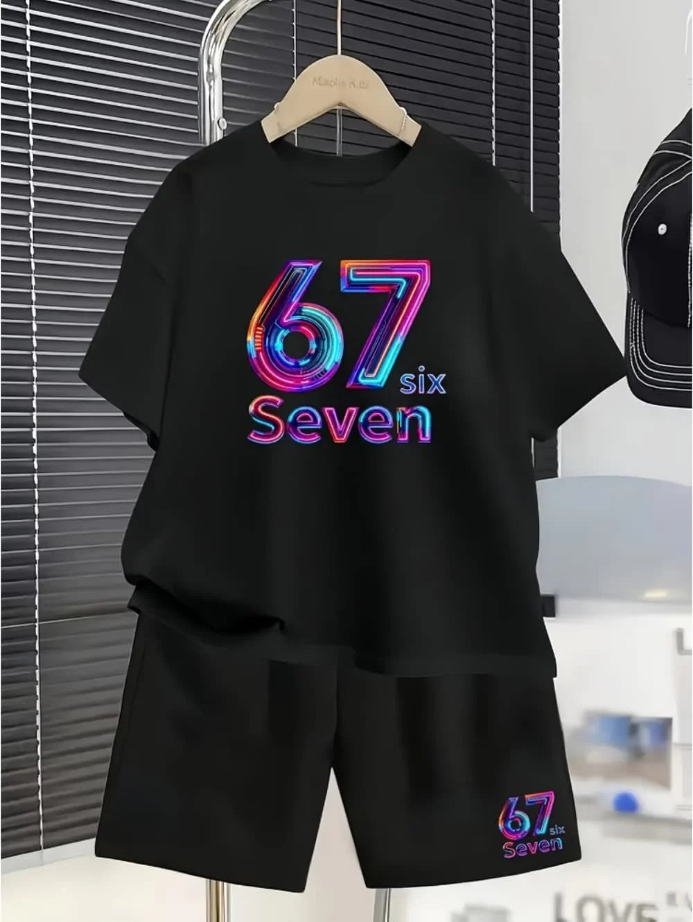 Boys Sets 67 Funny Print Kids T-Shirt Shorts Pant Set Casual Italian Brainrot Summer Top Suit for Funny Gift Children's Clothing