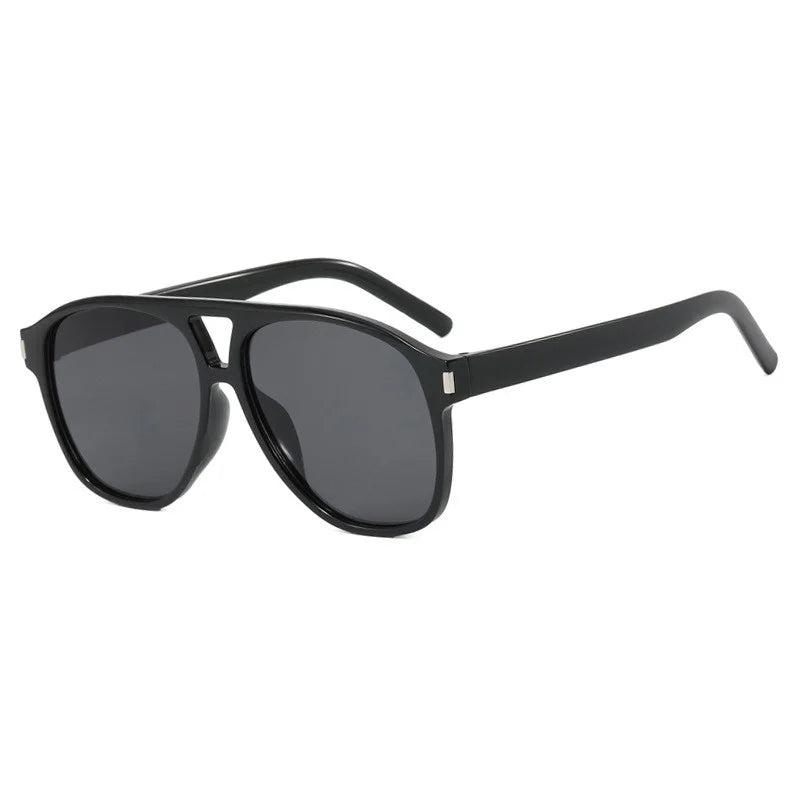 Vintage Double Beams Oversized Sunglasses Women Retro Brand Big Frame Rivet Sun Glasses Female Square Glasses Oculos De Sol