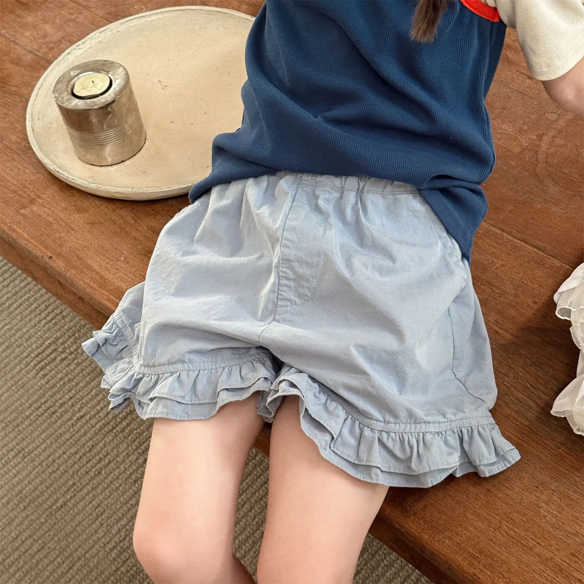 2026 Summer New Girls Cute Lace Shorts Solid Toddler Casual Shorts Cotton Children Versatile Loose Shorts Kids Clothes
