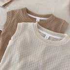 2026 Summer New Girls Solid Sleeveless T Shirts Baby Girl Cute Hollowed Out Vest Toddler Thin Breathable Tops Kids Clothes